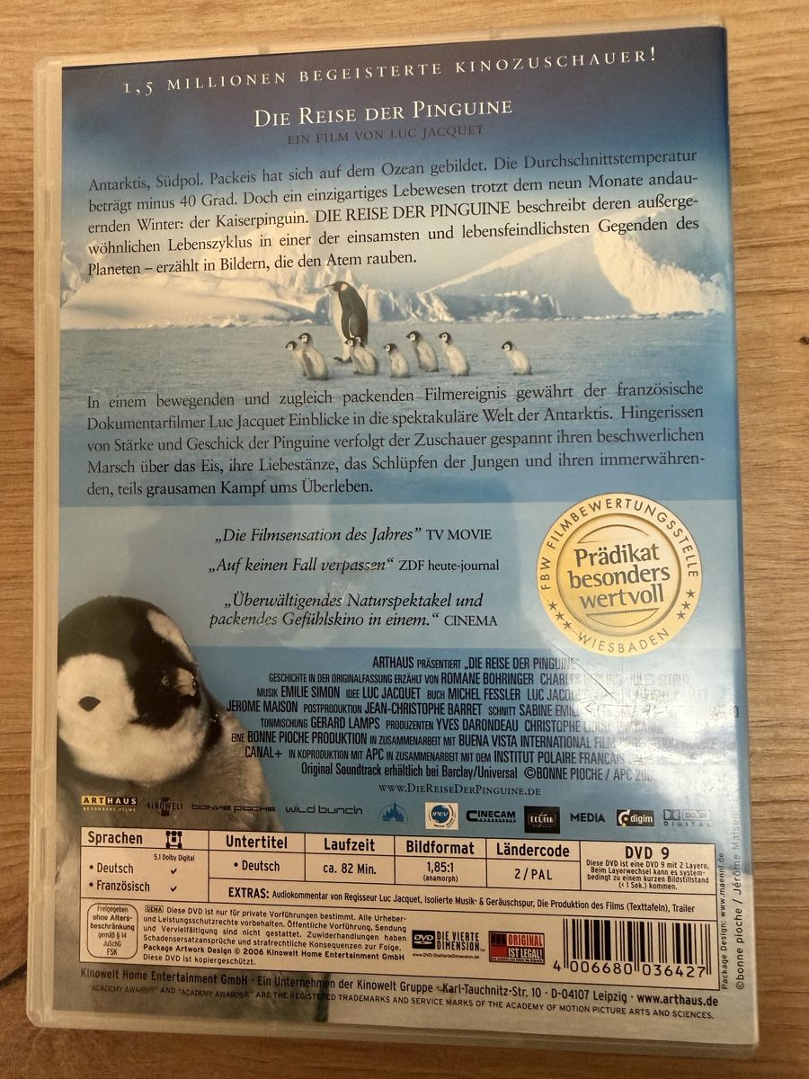 Tous les DVDs: DVD - Die Reise der Pinguine – Neuf (Voir description) à Kriens par sole60 1